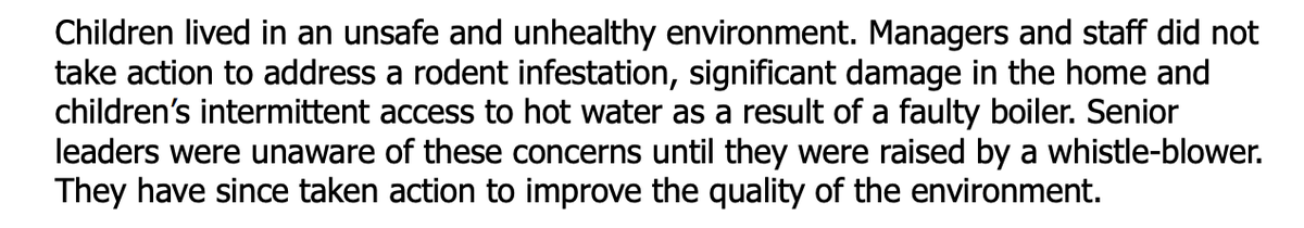 In December, @ObserverUK reported on growing private equity ownership of children’s homes. It isn't the case they always provide poor care, but this is an example where it did. Rats. Faulty hot water. Locked doors. Now closed. Owned by Graphite Capital. h/t @MartinBarrow