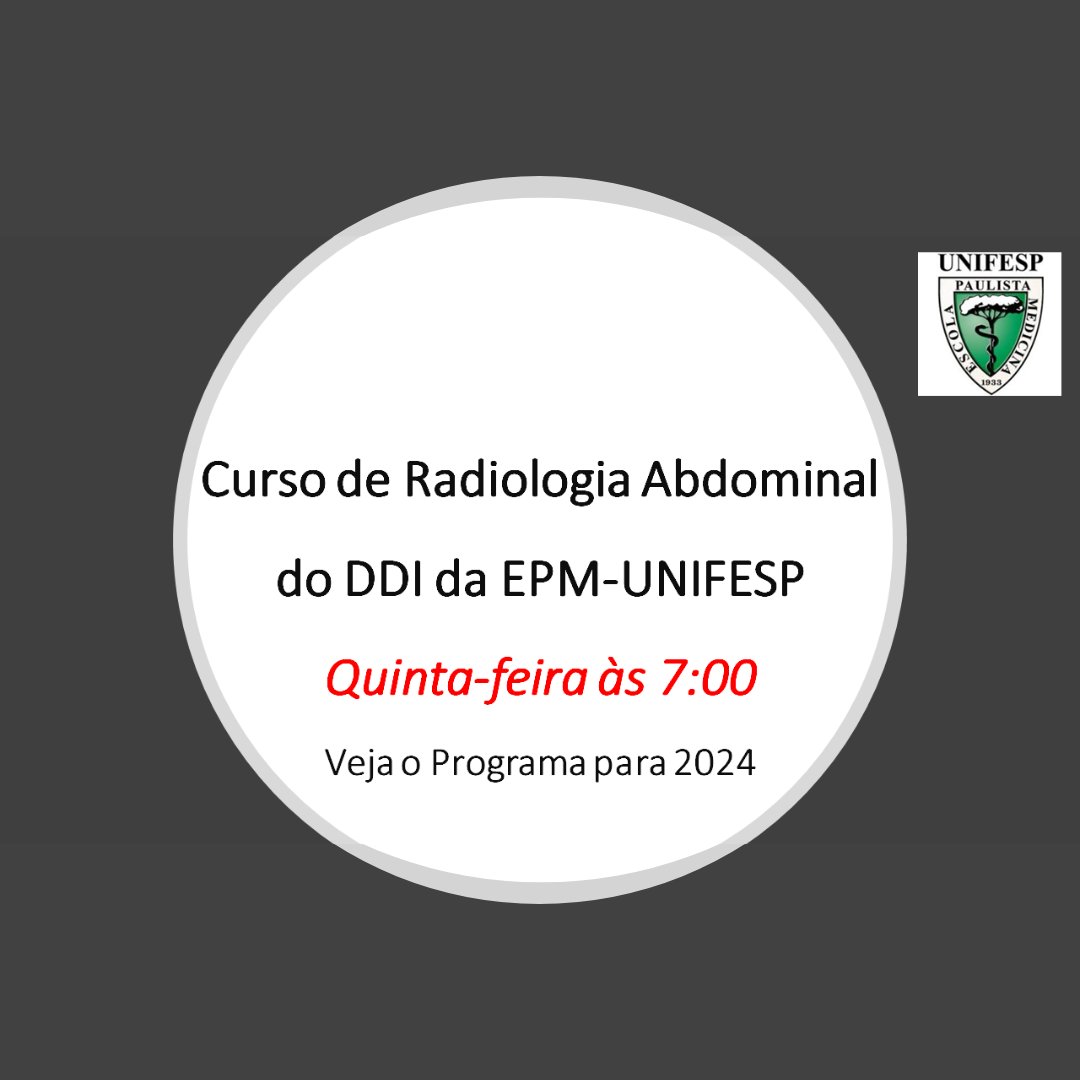 DrGiuseppeDI's tweet photo. Estamos de volta com o Curso de #RadiologiaAbdominal do DDI da EPM-UNIFESP. Amanhã, quinta-feira (21/03), com aula "Protocolos de #RM Abdominal" com o Matheus M. Gomes. A aula poderá ser acompanhada a partir das 7:00 através do link: https://t.co/sw4jGTPGYv. https://t.co/PlVnhfpEzd