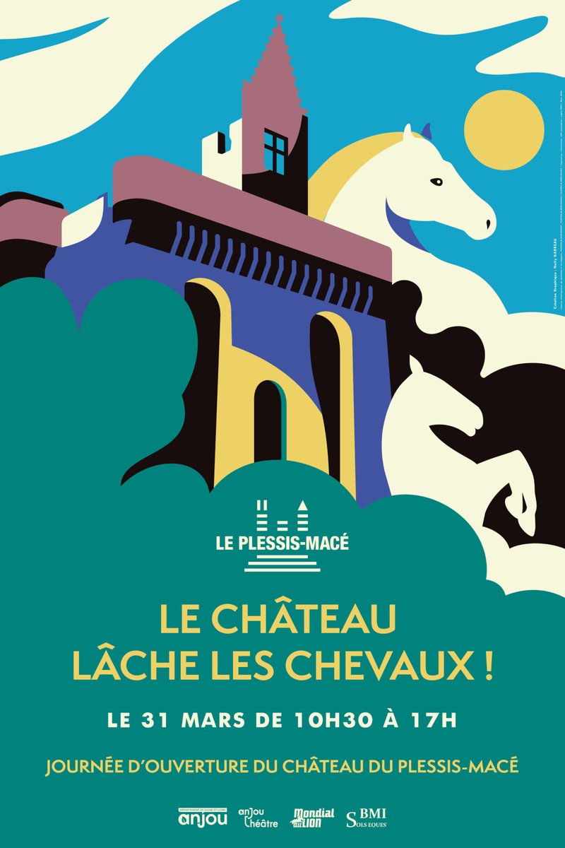 🐴 Le 31 mars prochain, le Château du Plessis-Macé célèbre la réouverture de ses portes…en lâchant les chevaux ! 🎉 Cette journée marquera officiellement l'ouverture de la saison culturelle du château ! 📲 Plus d'informations sur la programmation sur : chateau-plessis-mace.fr