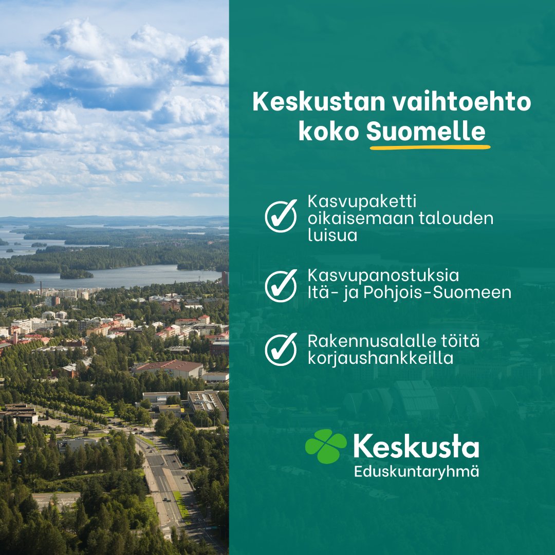 🍀📈Keskustan vaihtoehto on rakentava vaihtoehto, joka vahvistaisi koko Suomea. #eduskunta #välikysymys #keskusta