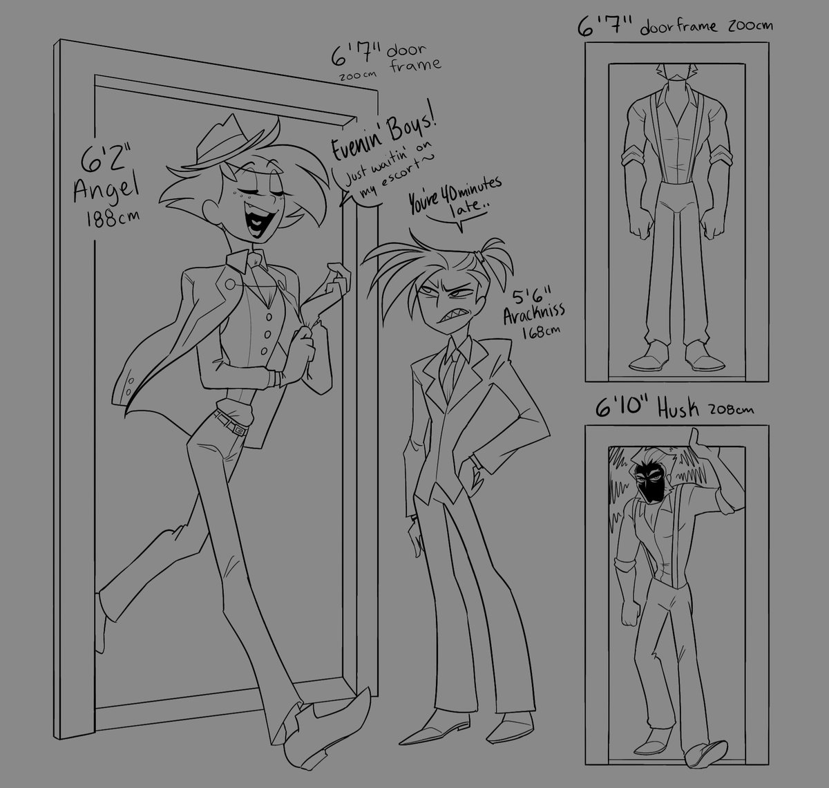 FevaDreamsicle's tweet photo. Human boyss
Angel is still tall as fuck, husk is just taller https://t.co/r2A64aUMle