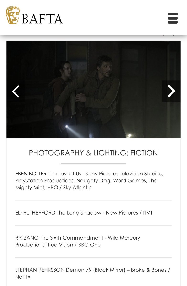 Absolutely over the moon to be <a href="/BAFTA/">BAFTA</a> nominated for ep3 of <a href="/TheLastofUsHBO/">The Last of Us</a> ‘Long, long, time’. So many people to thank and share the love with, not least fellow nominee director <a href="/peterhoartv/">Peter Hoar</a> ❤️ and the whole TLOU family.