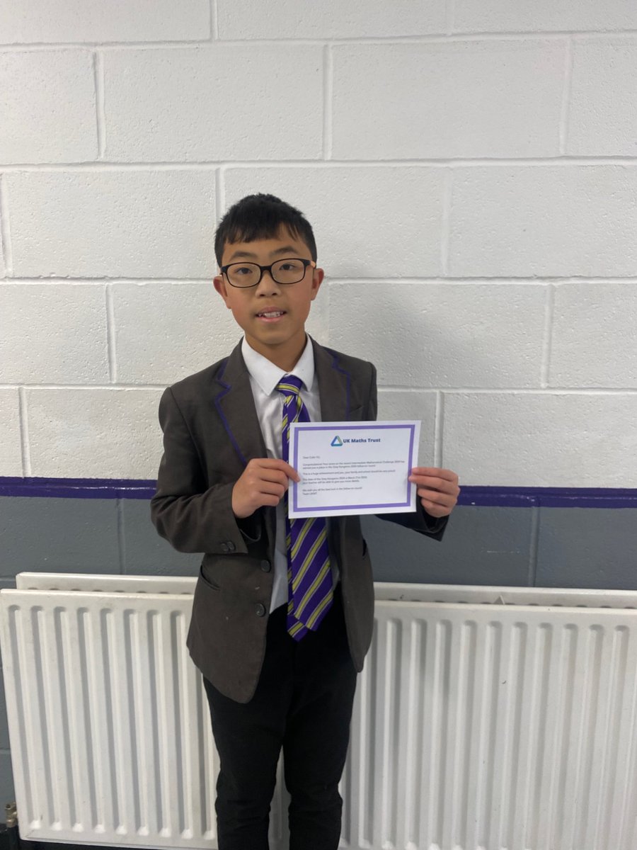 WorthingHigh's tweet photo. Congratulations to Colin in Year 9 who has earned a place in the Grey Kangroo Maths Challenge 2024 and has also received his invitation from the UKMT challenge. This will take place later this week. Good luck Colin! https://t.co/6K8LoVfgU9