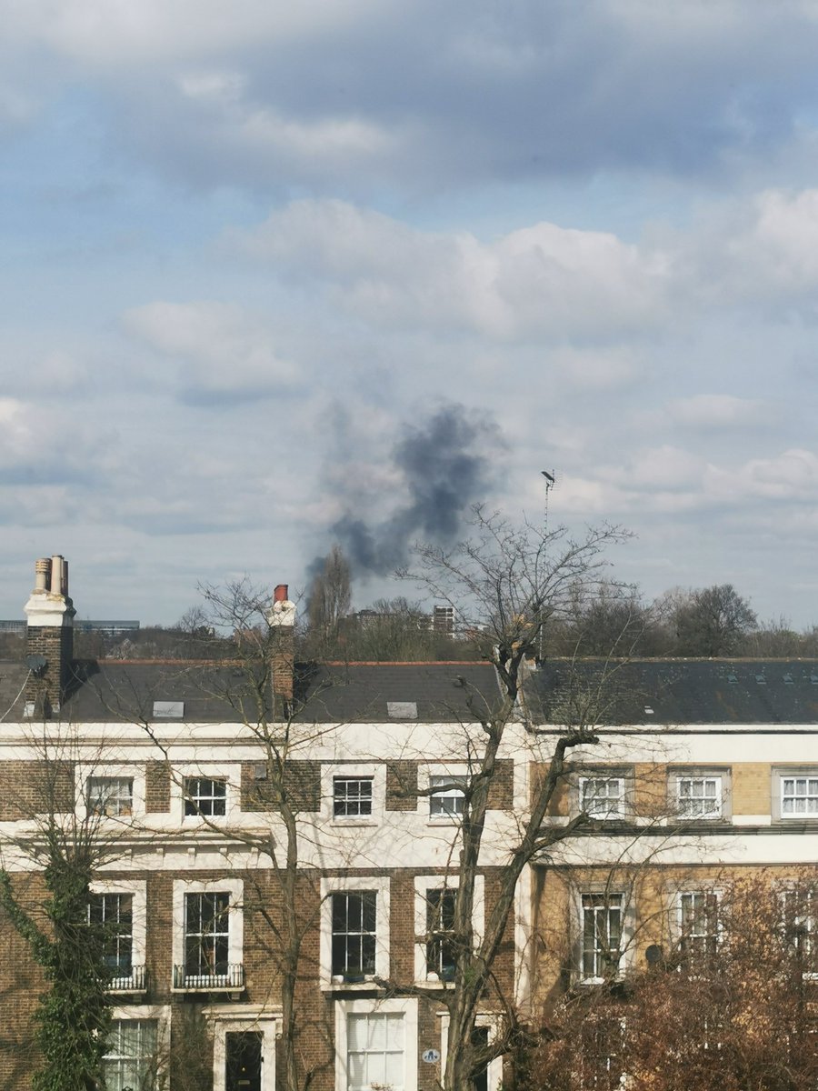 Thick black smoke rising possibly by Hackney Central.
#blacksmoke #hackney #hackneycentral