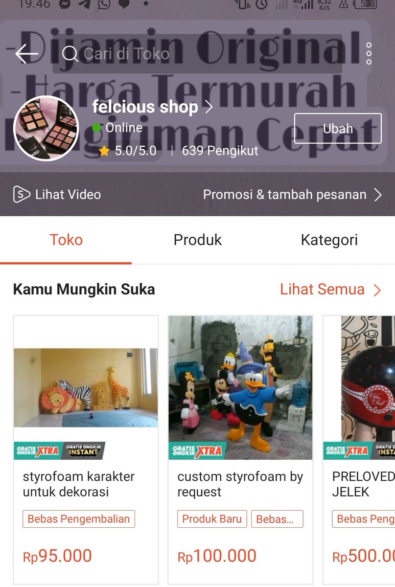 buat yang nanya bisa hubungin ke mana aja

aku udah masukin ke shopee yaa🙏
ini linknya: shopee.co.id/felcious
atau bisa hub wa ini:
wa.me/6281313004753 

terimakasih buat yang udah bantu RT🙏🙏