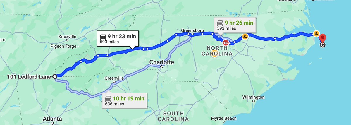 You can drive 9.5 hrs in North Carolina and still be in North Carolina. The European mind cannot comprehend this.