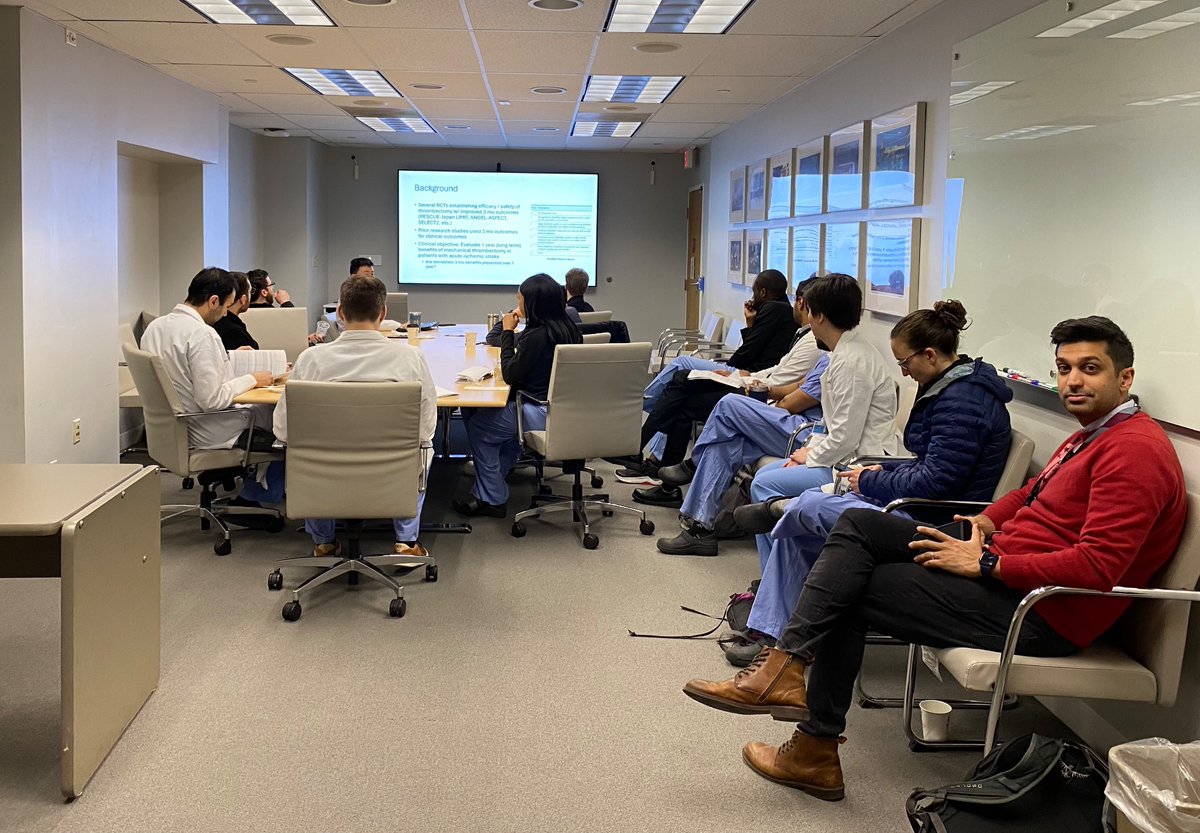 Fantastic journal club led by <a href="/tiffany_ejikeme/">Tiffany Ejikeme, MD</a> and <a href="/RealCPWang/">Chris Wang, MD</a> this morning. Really good discussions and breakfast too! <a href="/CleClinicNS/">Cleveland Clinic Neurosurgery</a> #neurosurgery #journalclub