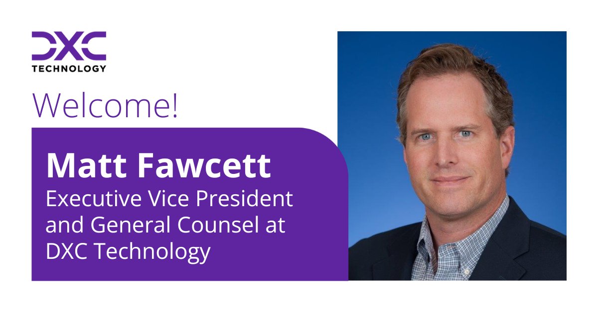We are pleased to welcome Matt Fawcett as Executive Vice President and General Counsel for DXC Technology. Read more about this announcement here: dxc.to/4agv5Hc