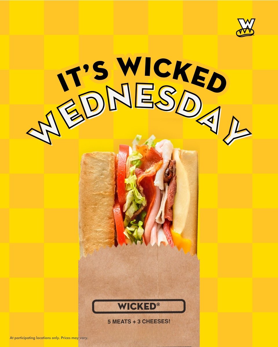 Your Wicked is Waiting 😋 Get the flavor you crave starting at $7 today! #WickedWednesday #LunchDeal #Foodie

At participating locations only. Prices may vary.