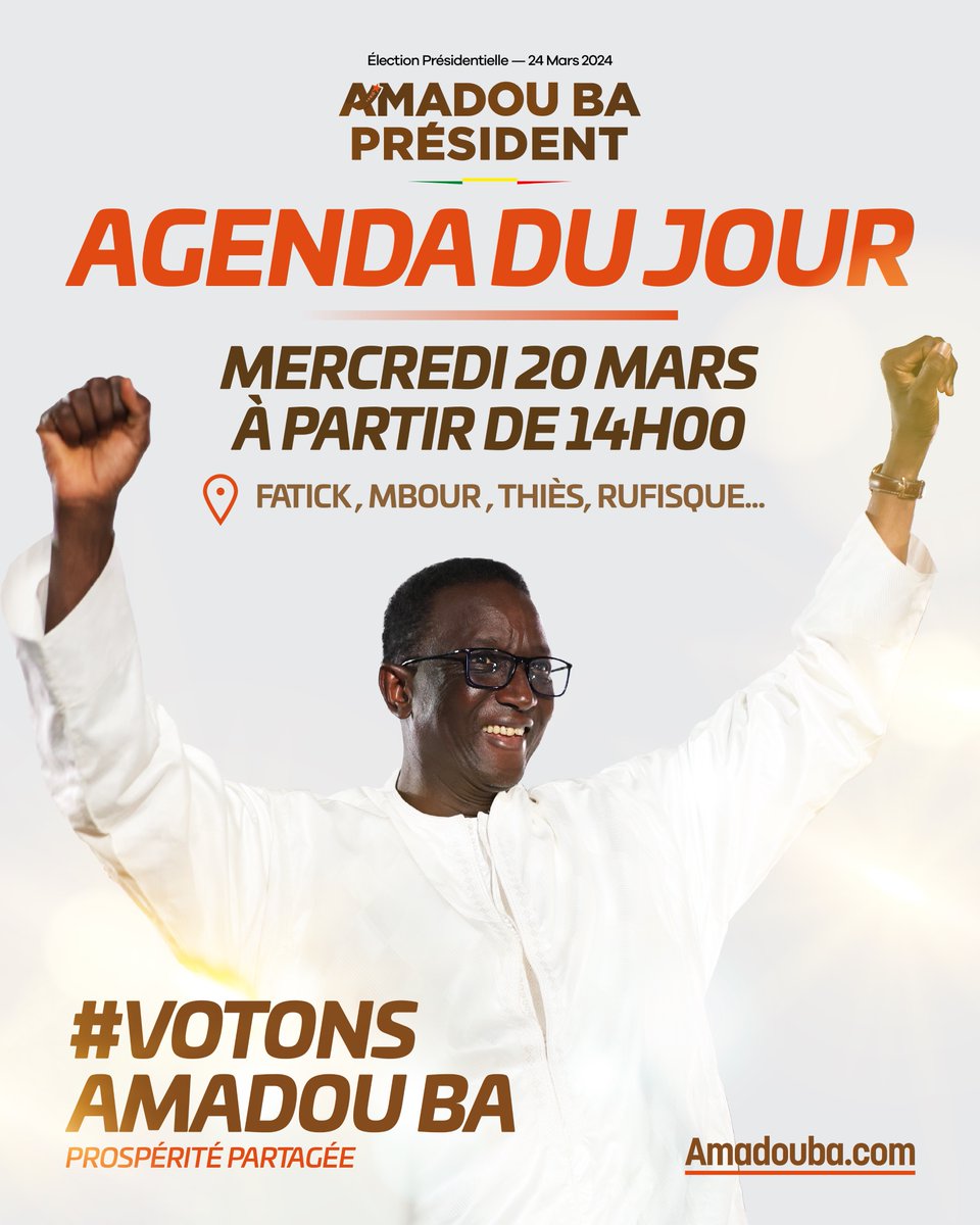 Agenda du jour #amadouba2024 #senegal #amadouba #electionpresidentielle2024 #bby #amadouba5president