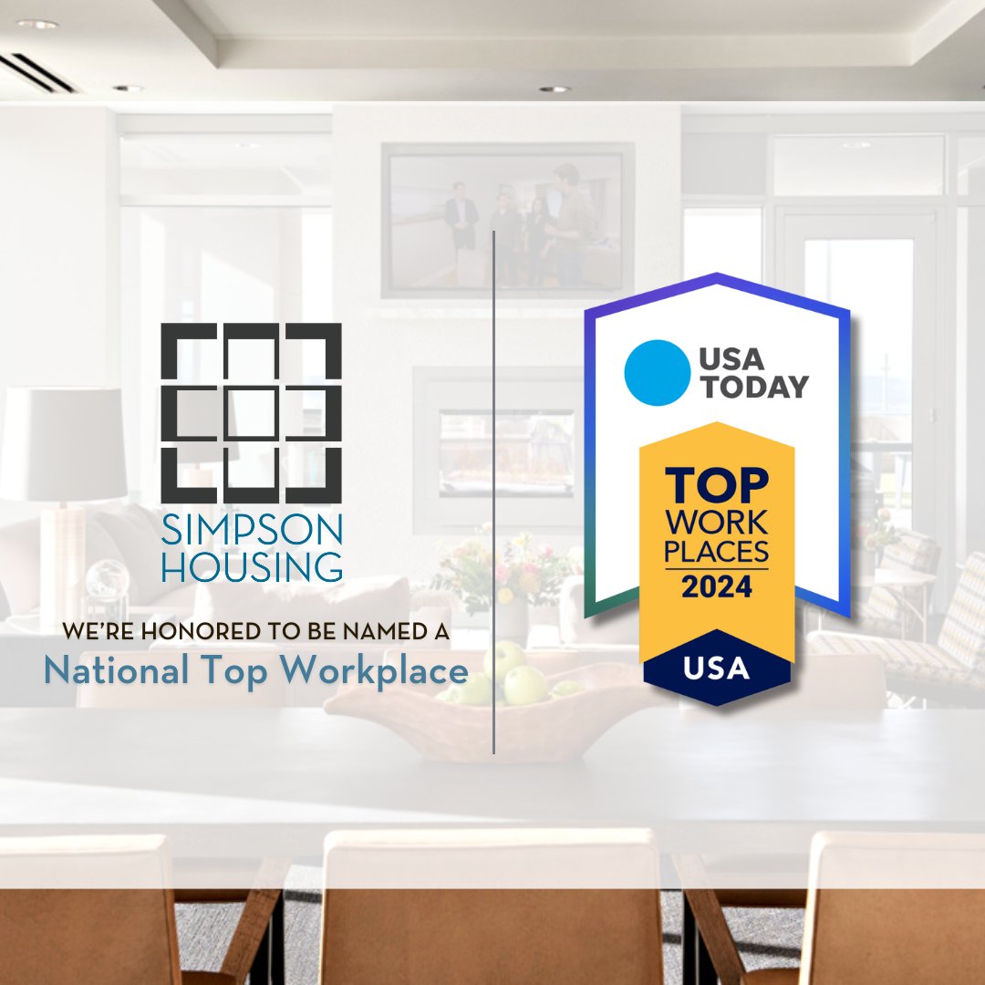 Simpson Housing is proud to announce we have been named a 2024 Top Workplace by USA Today! We're very humbled by this as the list is based solely on employee feedback gathered through a third-party survey. 

#NashvilleApartments #skyhousenashville #TopWorkplaces
