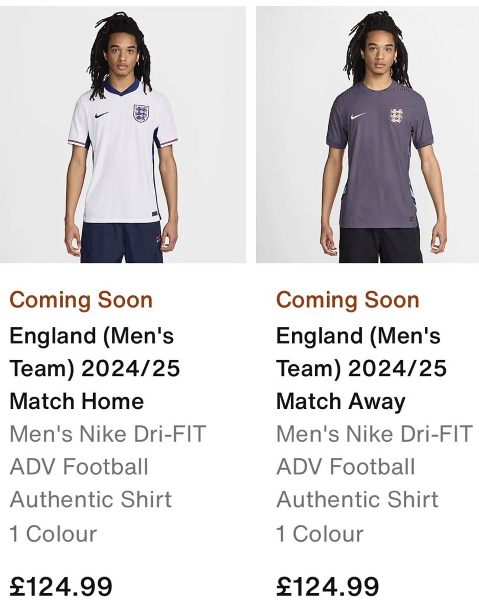 One of those things where I had to double check it was true. The new 'authentic' England shirt. Yours for... £124.99?!