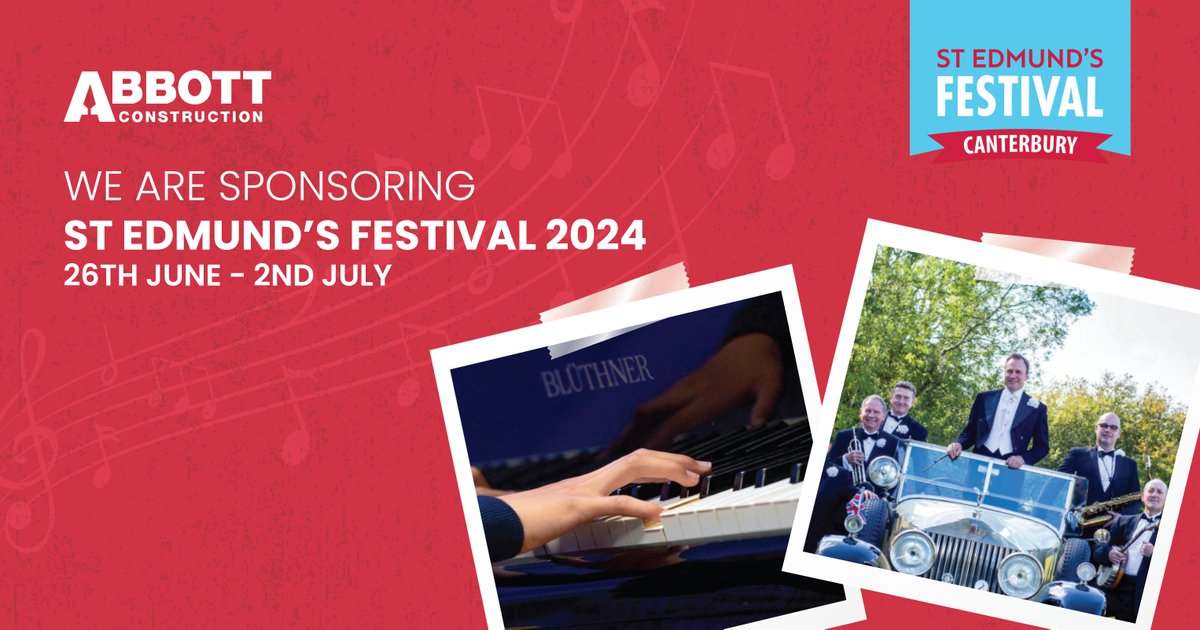 Canterbury's celebration of music and arts is just around the corner 🎉

Abbott Construction are sponsoring a day of music and sport, encouraging children to try something new. 

Tickets to St Edmund's Festival here👇
bit.ly/3x47paV 

#canterburyfestival #socialvalue