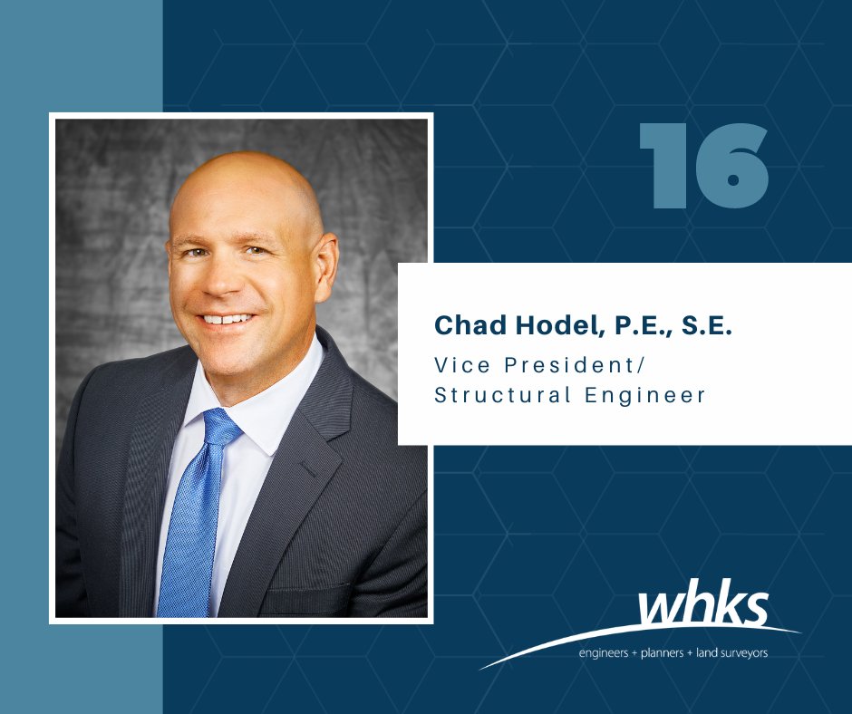 Congratulations to Chad Hodel, P.E., S.E., on celebrating 16 years with WHKS & Co.! 🎉🎉

Chad is a VP and Structural Engineer at WHKS. Thank you, Chad, for your continued dedication towards Shaping the Horizon!

#WHKS #Shapingthehorizon #engineers #planners #landsurveyors