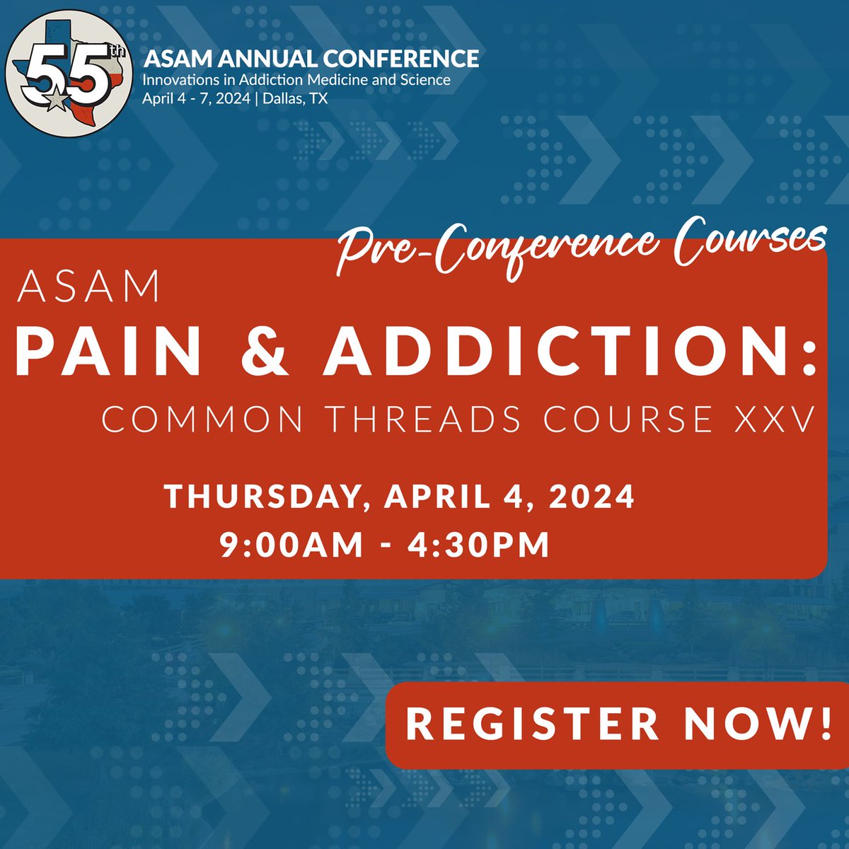 ASAMorg's tweet photo. Learn more about our Pre-Conference Courses and register now >> https://t.co/XzgFYRwDGO
#ASAM #ASAMConference #AddictionMedicine #AddictionTreatment #ASAM2024 https://t.co/Bv7kkBaNLQ