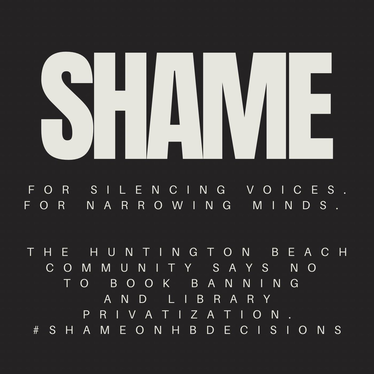 Silence is not an option. 🚫📚 #ShameOnHBDecisions Stand against censorship and library privatization. Your voice matters. ✊ #SaveHBLibraries #ProtectHBLibraries #StandWithHBLibraries #KeepHBLibrariesPublic #DefendHBLibraries
