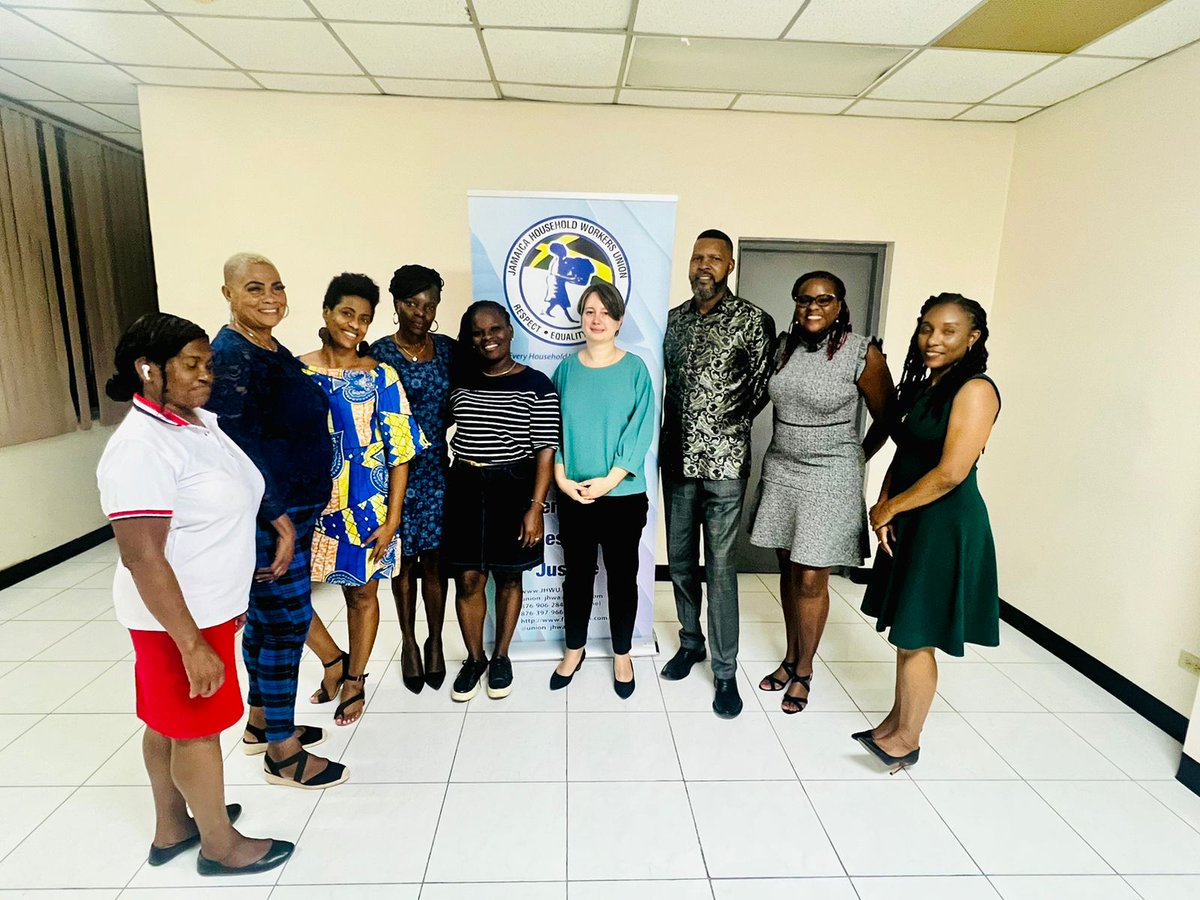 🇯🇲🤝Our collaboration with the Jamaica Household Workers’ Union continues to promote the strengthening of livelihoods. This week @ILOCaribbean Director Dr Joni Musabayana and team met with JHWU President Elaine Duncan and grant recipients who advanced entrepreneurial efforts! 🙌