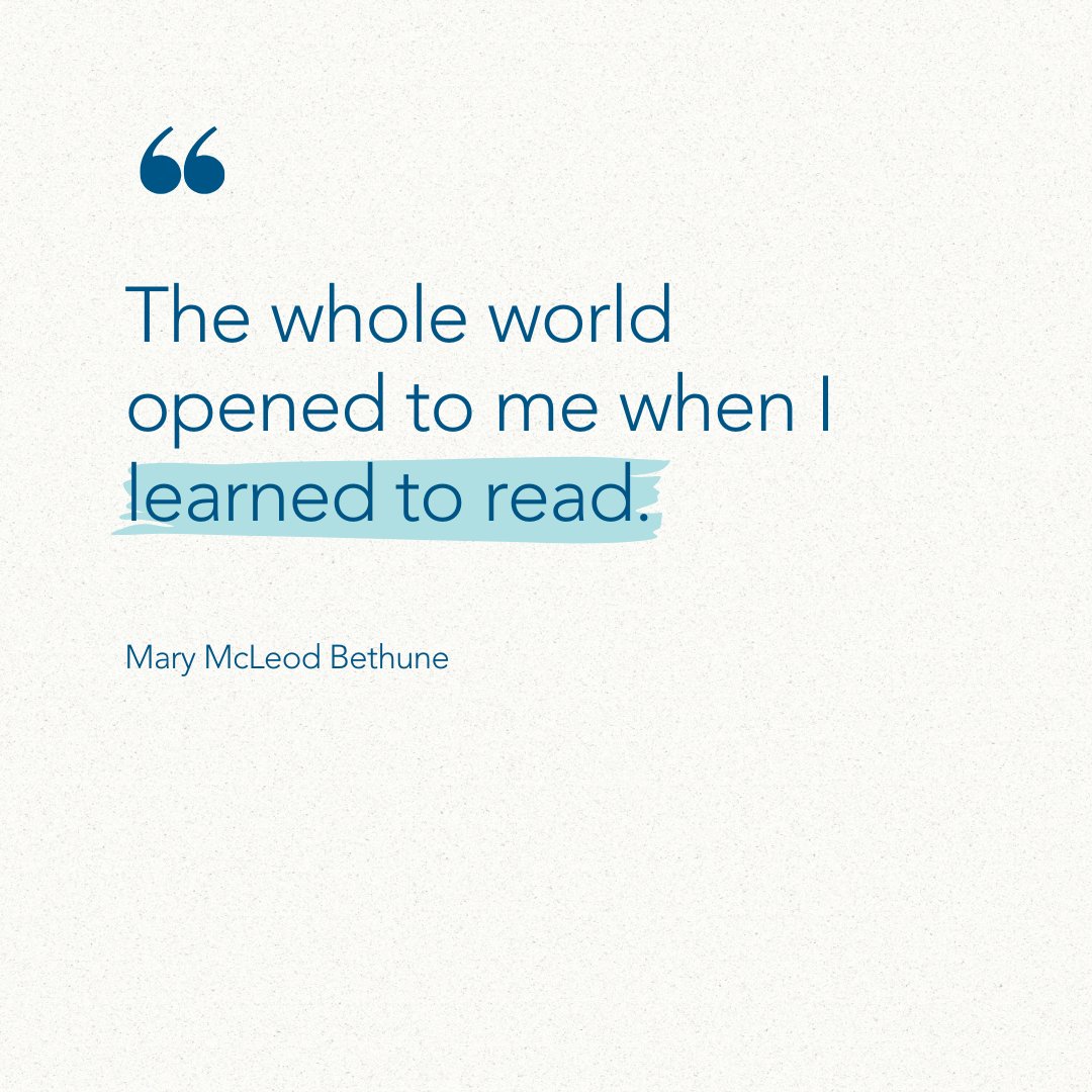Today we continue our celebration of #WomensHistoryMonth with the inspiring words of Mary McLeod Bethune. 📚✨ Reading not only opens doors to knowledge and opportunity but also empowers young learners to shape a brighter and better future.