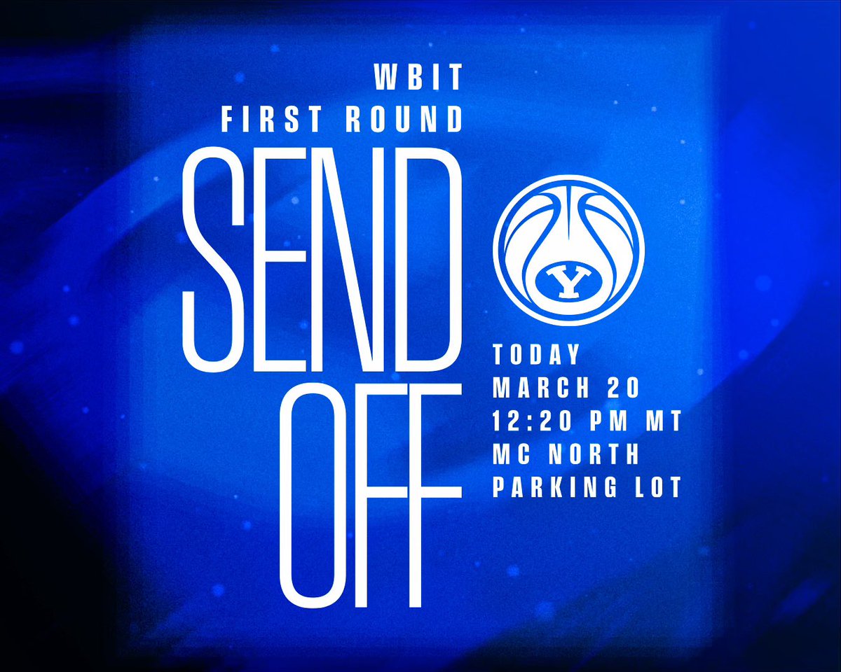 Women's Basketball WBIT Sendoff Info: Wednesday, March 20th @ 12:20 PM at the Marriott Center North Parking lot. Duration: 12:20 PM - 1:00 PM *Anyone can park in the Marriott Center parking lots but will need to vacate after 1 PM if they do not have a valid parking pass