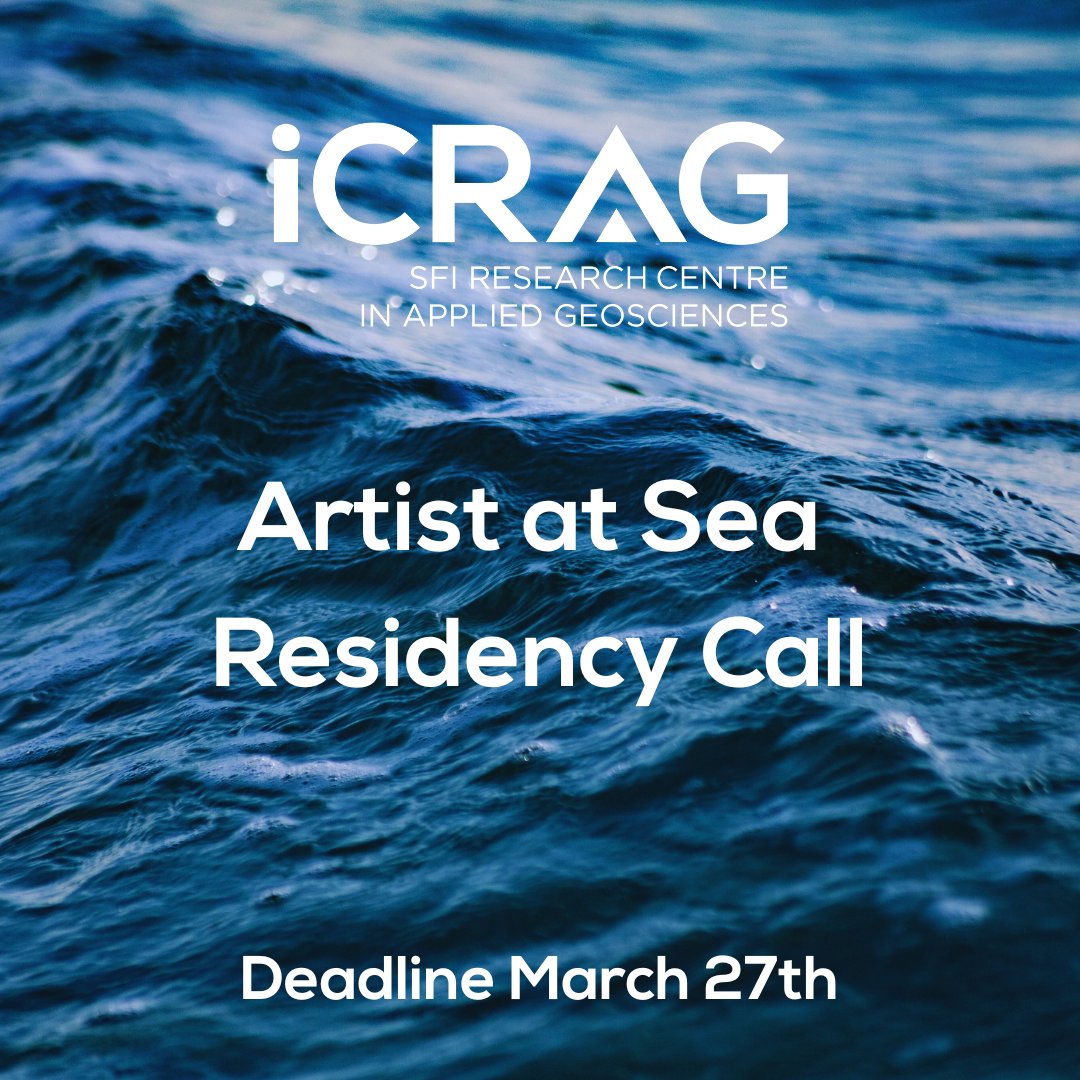 📢Calling all artists!

iCRAG in conjunction with University of Galway are pleased to offer an artistic residency on a research cruise led by Chief Scientist Dr Brian Ward of iCRAG at the University of Galway.

1/n