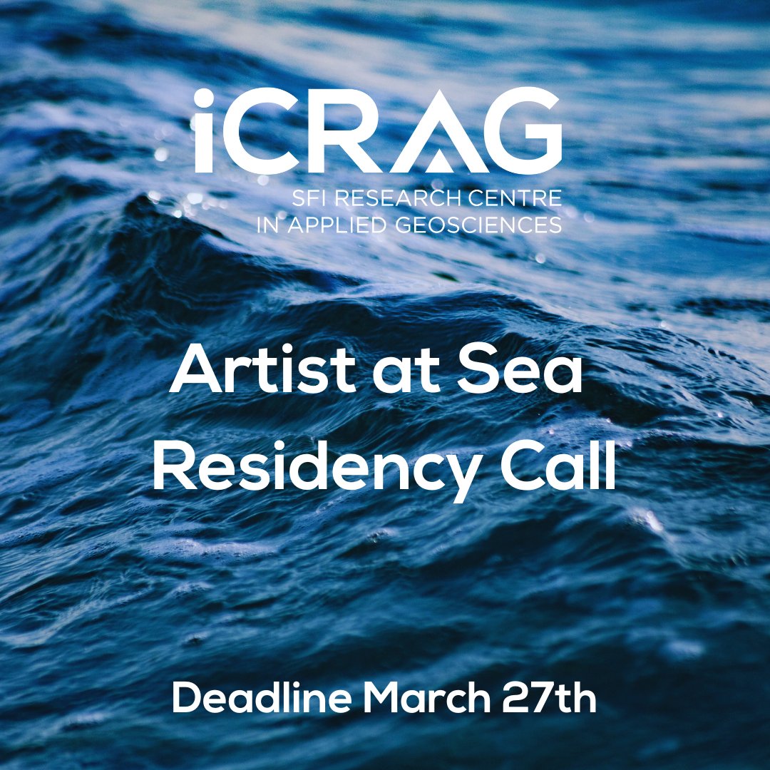 📢Calling all artists! iCRAG in conjunction with University of Galway are pleased to offer an artistic residency on a research cruise led by Chief Scientist Dr Brian Ward of iCRAG at the University of Galway. 1/n