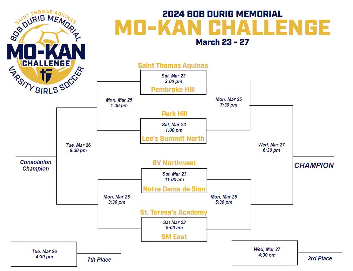 GoAquinasSaints (@goaquinassaints) on Twitter photo The 2024 Bob Durig Memorial Mokan Challange for Girls Soccer starts this Saturday. <a href="/stasaints_GSCR/">STA Saints Girls Soccer</a> #stasaints The 2024 Bob Durig Memorial Mokan Challange for Girls Soccer starts this Saturday. <a href="/stasaints_GSCR/">STA Saints Girls Soccer</a> #stasaints