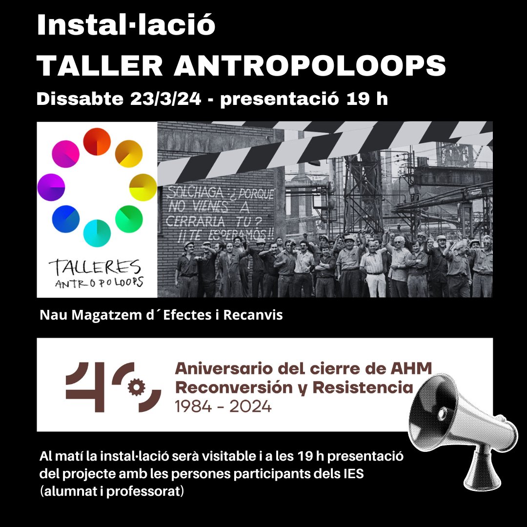 No us podeu perdre les activitats de la Jornada commemorativa del 40 aniversari de la #reconversiónindustrial d'aquest dissabte! 🏭✊🏾👩🏼‍🏭

#patrimonioindustrial #industrialheritage #ciudadfactoría #companytown #memoriaobrera #workingmemory #Sagunto