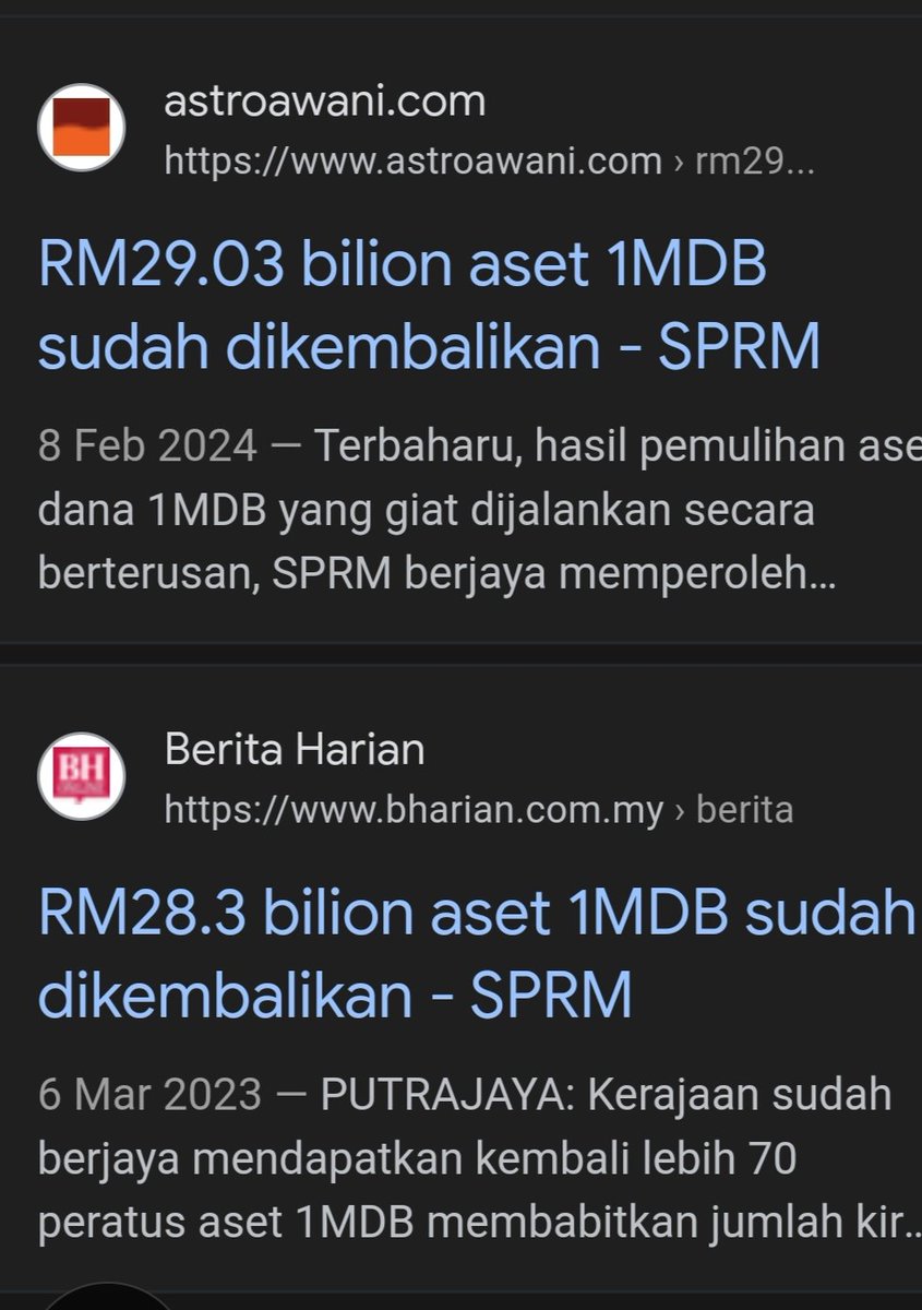 Hampir 60 billion aset 1MDB telah dikembalikan..