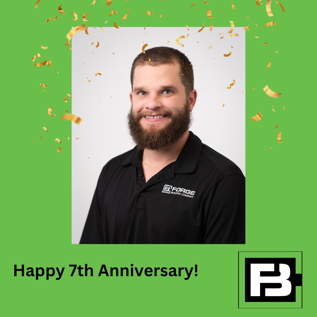 ForgeBuildingC1's tweet photo. Sending our best wishes to Project Manager, Skylr Davis on his 7th anniversary with Forge Building Company. We want to express our deep gratitude for the valuable contributions he has made to our company. Cheers!
#forgeahead #teamforge https://t.co/em36P3Sc5V