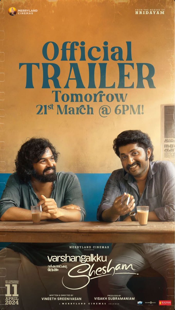 #Varshagalkkushesham official trailer will drop tomorrow @ 6PM