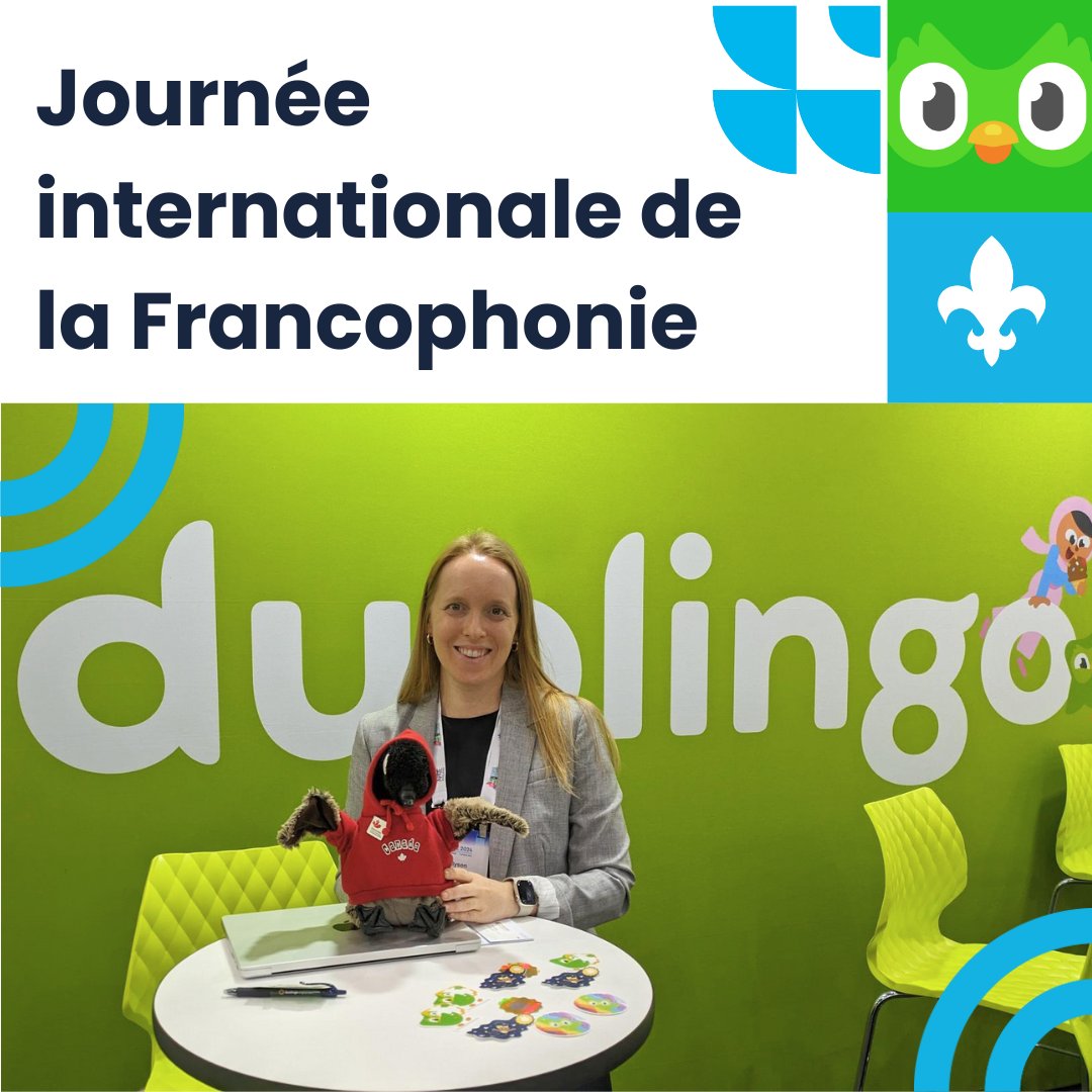 Joyeuse #Journéeinternationaledelafrancophonie ! Grâce au partenaire d'ECM, @Duolingo, les étudiants d'ECM peuvent améliorer leurs compétences en français gratuitement avec l'abonnement premium Super Duolingo #CompétencesMondialesCA