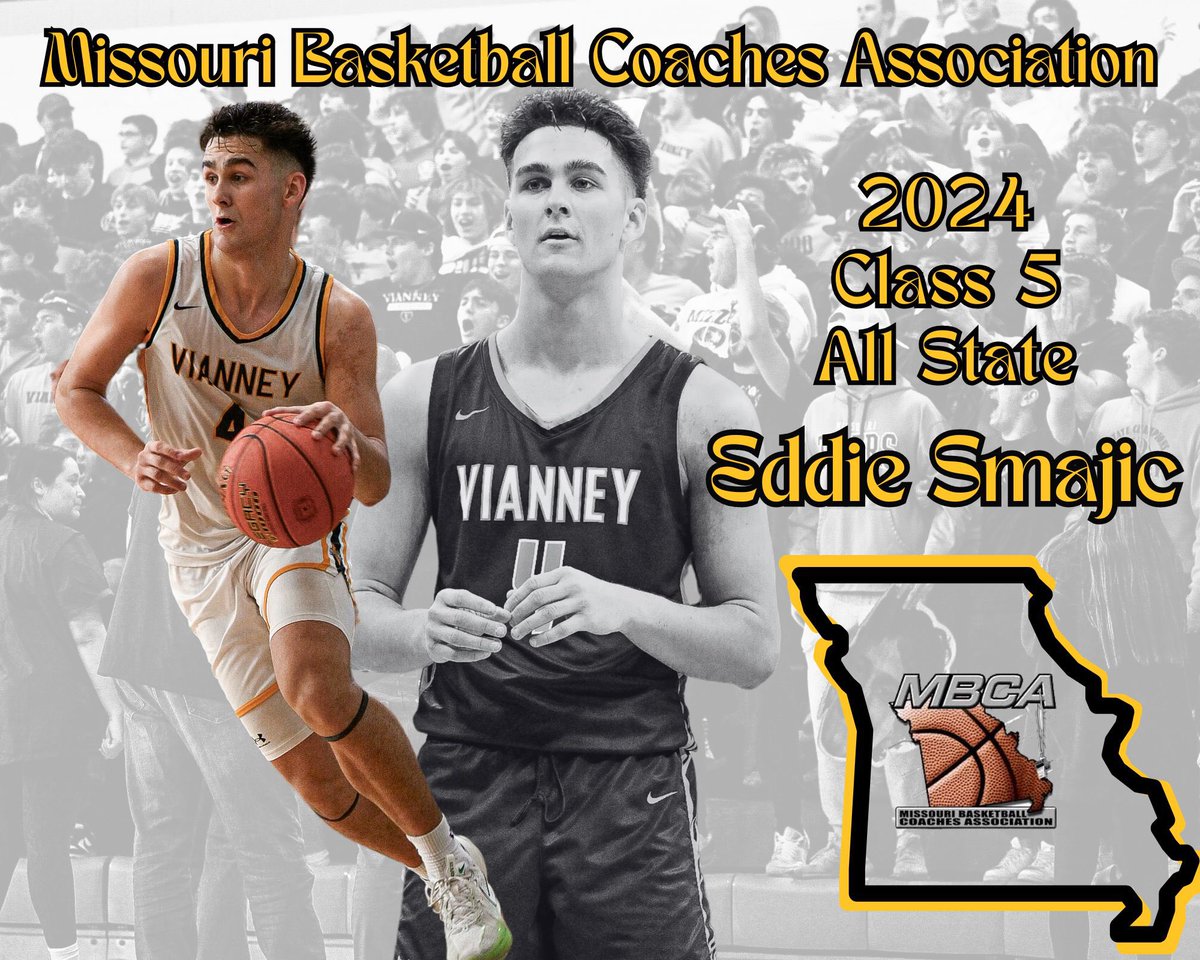 Congratulations to two @vianneygriffins basketball players for earning Class 5 All State honors. Junior @lukewalsh1414 was named all state for the second year in a row while sophomore @smajic_eddie earns his first all state honors from the @MbcaCoaches