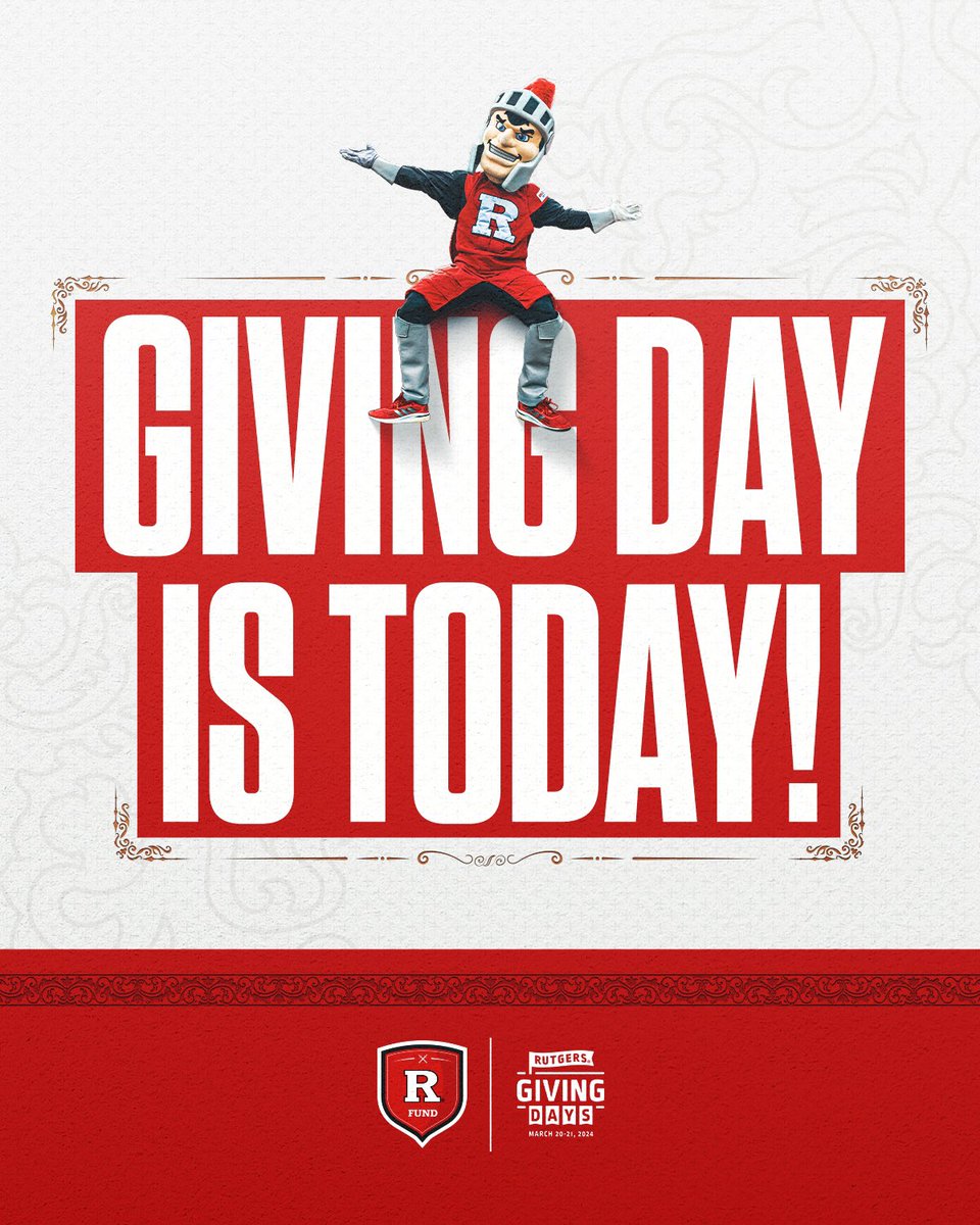 🌟 Calling all Rutgers champions! 🎉 It's time to shine bright during Rutgers Giving Days 2024! With only 2 days on the clock, let's unite and maximize our impact. Together, we can create change that resonates far beyond these 48 hours. 🔗 go.rutgers.edu/6ky0zqyz #RUGivingDays