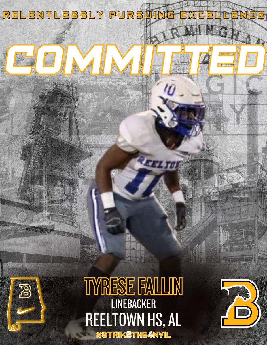 BSC Football (@bscfootball) on Twitter photo Another Great in-state addition to the Panther D; welcome <a href="/FallinTyrese/">Tyrese Fallin</a>
#Strik2the4nvil | #Excellence Another Great in-state addition to the Panther D; welcome <a href="/FallinTyrese/">Tyrese Fallin</a>
#Strik2the4nvil | #Excellence