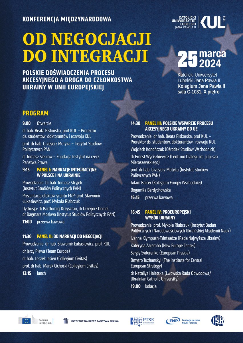 📣Join a conference co-organised by #ISPPAN and @KUL_Lublin 'Od negocjacji do integracji. Polskie doświadczenia procesu akcesyjnego a droga do członkostwa Ukrainy w Unii Europejskiej'⬇️ @PAN_akademia @FNP_org_pl #UE #Ukraine #conference