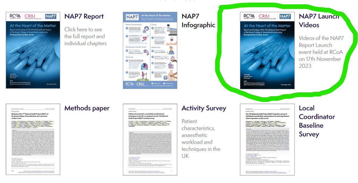 NAP7 LAUNCH VIDEOs These can now be found on the NAP7 site FREE!! These I hope are - of interest to cliicians and patients - useful for departmental presentations Google NAP7 RCoA or use this link rcoa.ac.uk/nap7-report-la… @RCoANews @RCoA_CRI @jas_soar