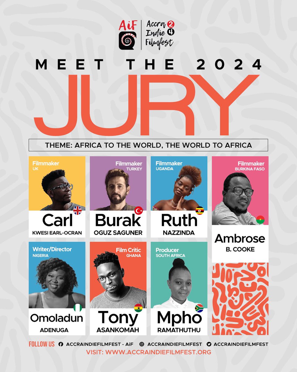 Honoured to be a member of the jury for this year’s #AccraIndieFilmFest 2024! This fantastic festival has a special place in my heart, and I’m excited to see some phenomenal films from around the world 
<a href="/accraindiefilm1/">Accra Indie Filmfest (AiF)</a> ❤️‍🔥🇬🇭✨🌍