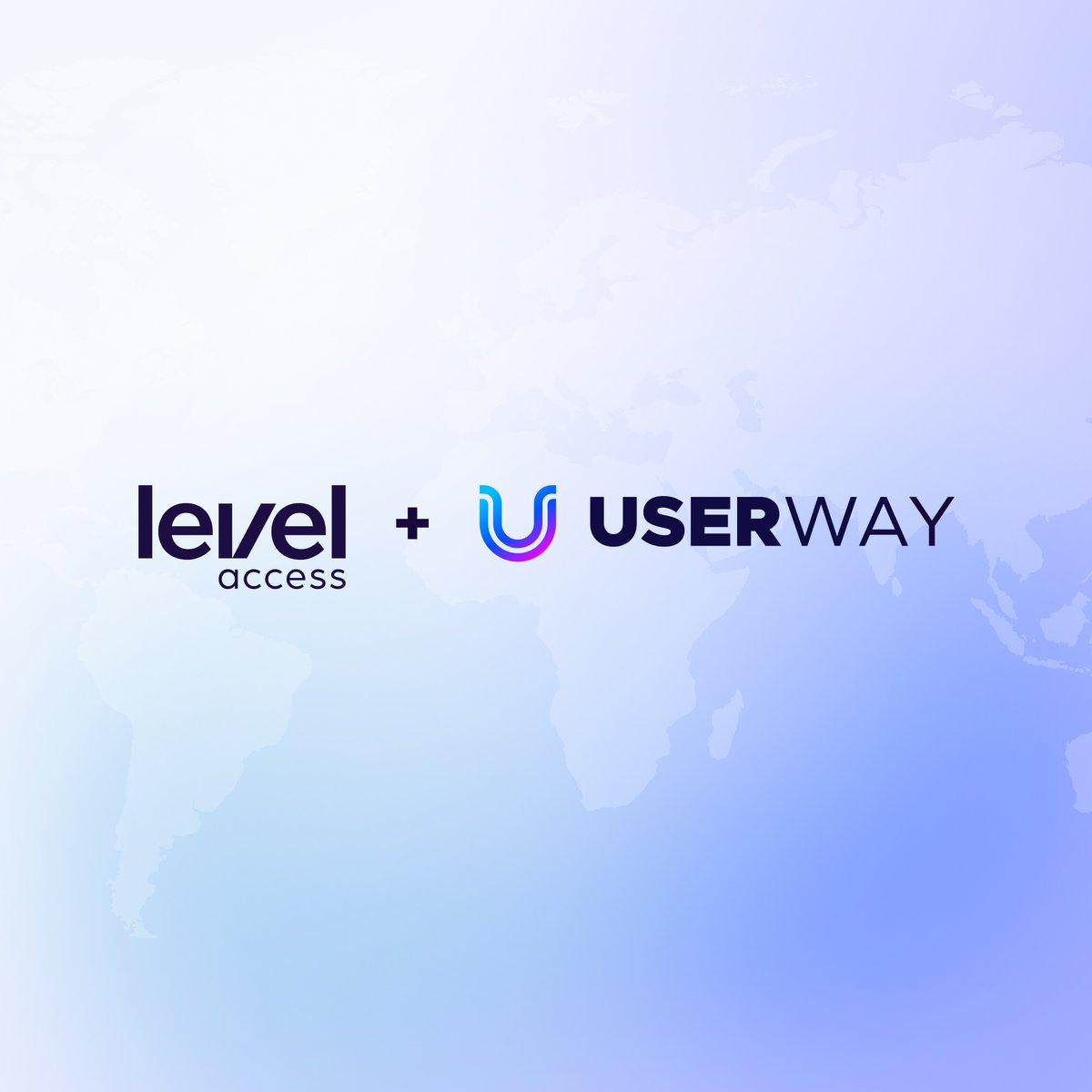 UserWayOrg's tweet photo. We’re excited to share that we’ve officially joined forces with Level Access! 🎉

We look forward to working with @LevelAccessA11y to further our mission of making the web #accessible for everyone. Together, our teams will bring innovative #WebAccessibility tech to companies of all sizes.

→ Learn more about the acquisition here: https://t.co/xerj5BW9Ia

#UserWay #LevelAccess #DigitalAccessibility

Image description: Logos of Level Access and UserWay are centered against a world map backdrop in gradient shades of blue and purple.