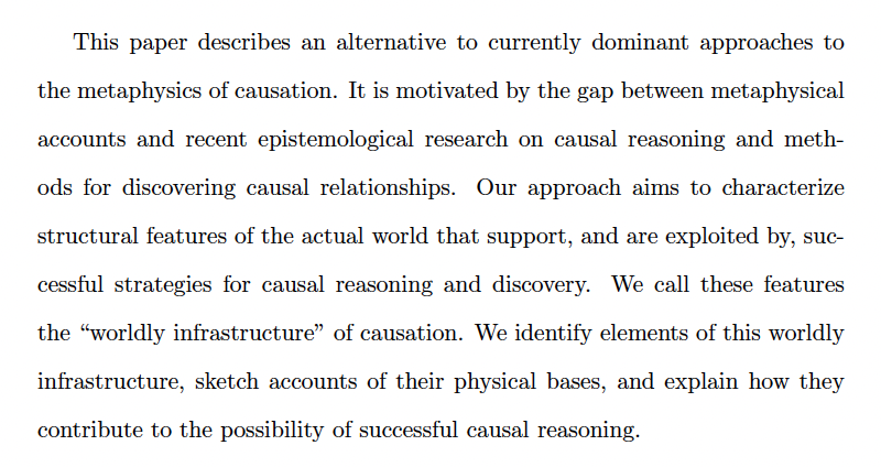 I'll post the final preprint soon, but for now I'm pleased to announce that my paper with Porter Williams and Jim Woodward, 'The Worldly Infrastructure of Causation' has been accepted for publication @TheBJPS.

philsci-archive.pitt.edu/22125/