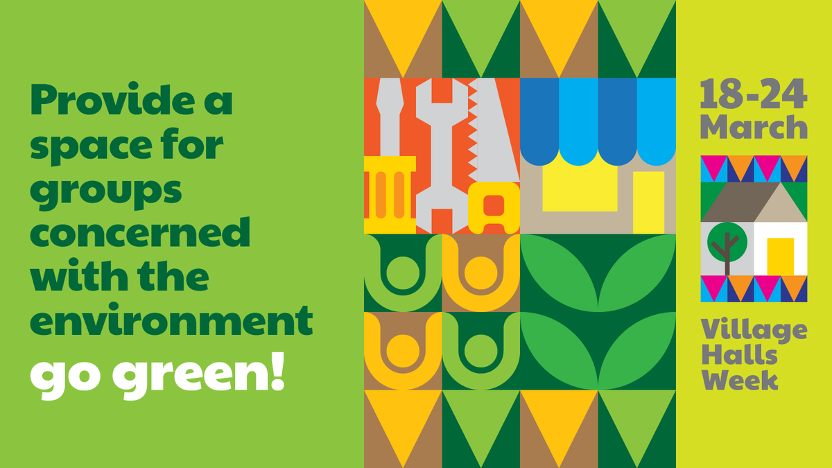 It's #VillageHallsWeek and the theme of this year's celebration is 'Go Green!' Village halls can provide a meeting place for environmental groups to get together, discuss their concerns and find ways they can help to address #ClimateChange ❤