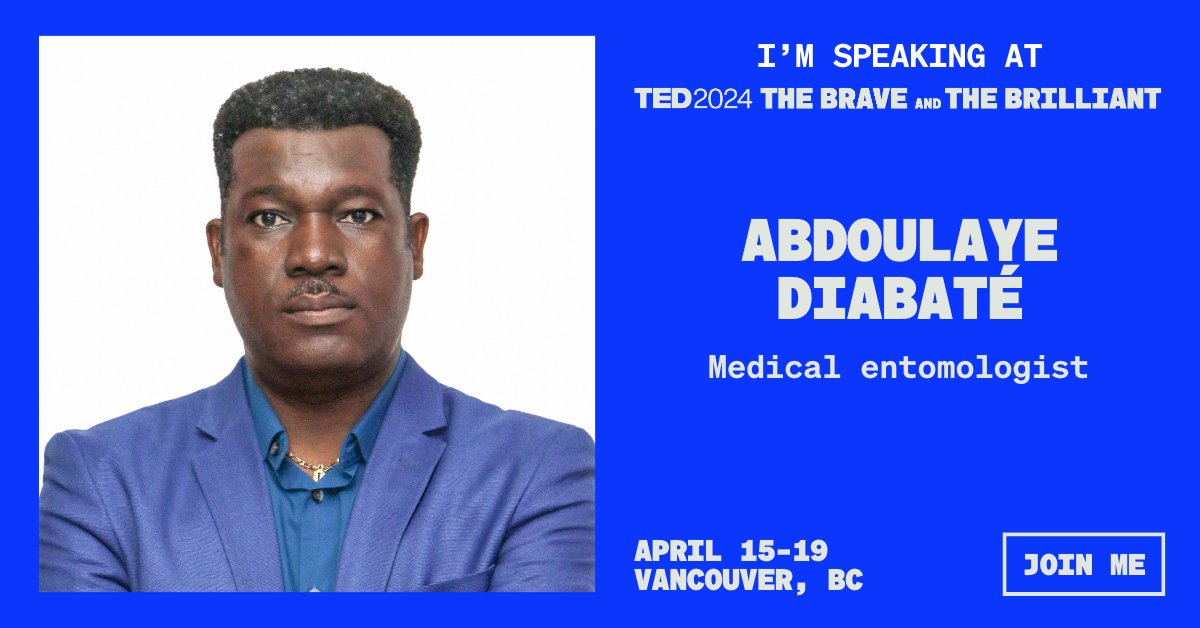 Prof. Abdoulaye Diabaté will be speaking at the #TED2024 conference, April 15-19! He will be talking about the potential of #GeneDrive research to #EndMalaria in Africa and the work of Target Malaria in Burkina Faso. For more information⬇️ conferences.ted.com/ted2024?utm_so…