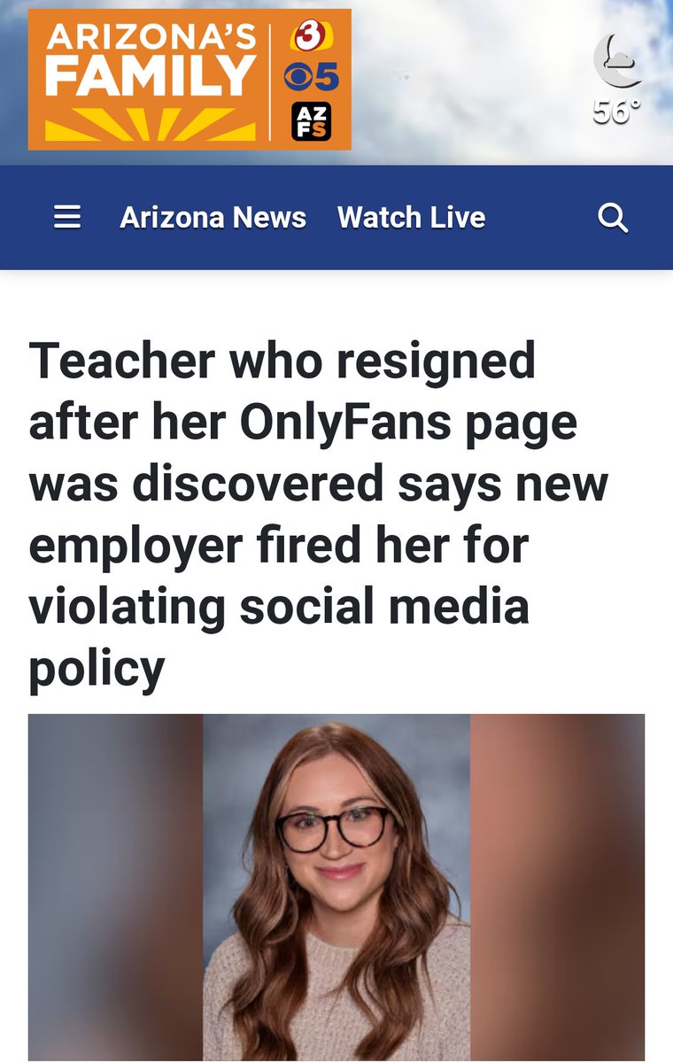 America's Teacher got fired after 5 days at a new job.

Which means her marketing department is firing on all cylinders.

She's a legend at that school already.