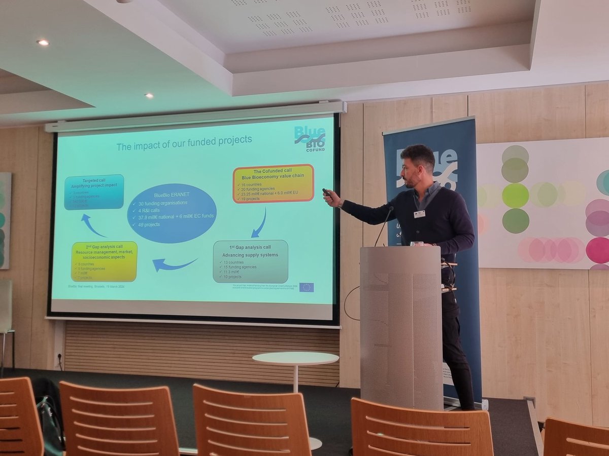 FECYT_Ciencia's tweet photo. 📣Participamos en la reunión final de #ERANET @BlueBioCOFUND, una iniciativa europea sobre bioeconomía azul que ha durado 6 años. #FECYT ha prestado apoyo a la @AgEInves en este proyecto, a través del cual se han financiado hasta 50 proyectos de colaboración internacional. https://t.co/c5HmCwYD5d