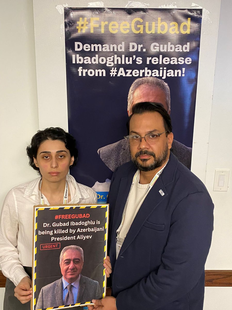 Standing in solidarity with my @WLCongress Leadership Council colleague @BayramovaZhala as she tirelessly fights for the freedom of her father, Dr. Gubad Ibadoghlu, a political prisoner in #Azerbaijan.  #FreeGubad