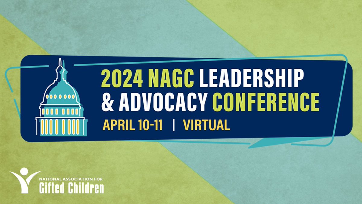 During the Leadership & Advocacy Conference, offered virtually April 10–11, learn about hot topics in gifted ed policy, such as universal screening and advanced education, and helpful information on advocating for gifted students in the classroom! More: buff.ly/4c1DCQf