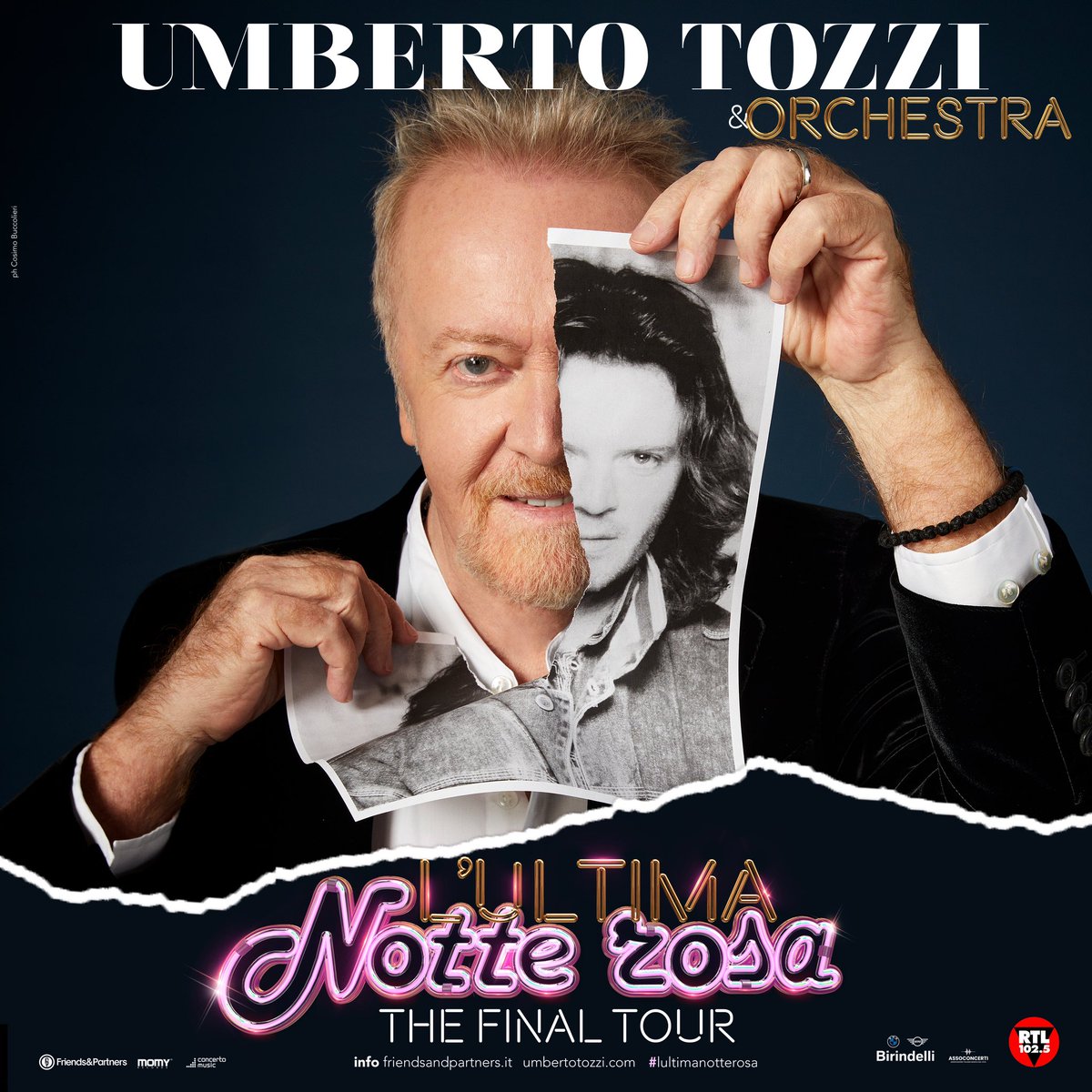 UmbertoTozzi's tweet photo. “L’ULTIMA NOTTE ROSA THE FINAL TOUR” si arricchisce di 12 NUOVE DATE IN ITALIA 🌃🌟🩷

I biglietti per le nuove date italiane sono disponibili dalle ore 16 di oggi, mercoledì 20 marzo, su @TicketOneIT e nelle prevendite abituali (per info https://t.co/UcSxfK1ctu) https://t.co/6116O1ouVS