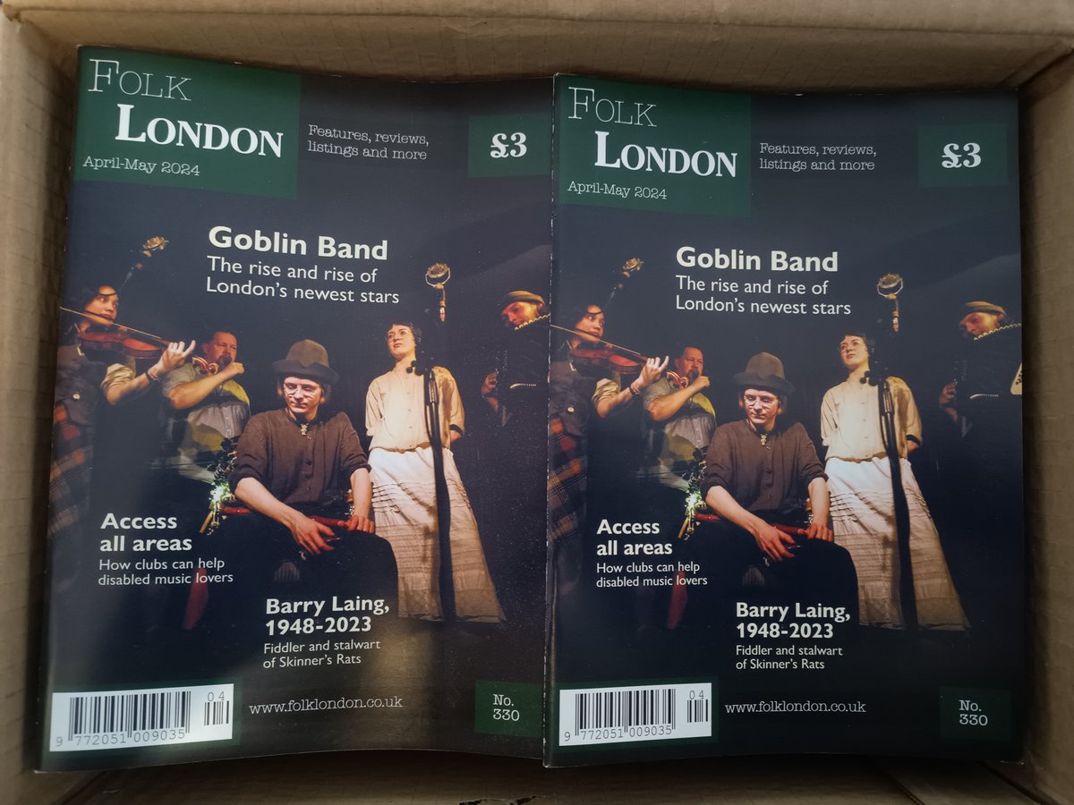 The new Folk London magazine is out now. Featuring: • Goblin Band: On their new EP, the resurgent London scene and praise from Martin Carthy • What clubs can do to boost accessibility • Barry Laing 1948-2023 Buy here: folklondon.co.uk/product/april-…