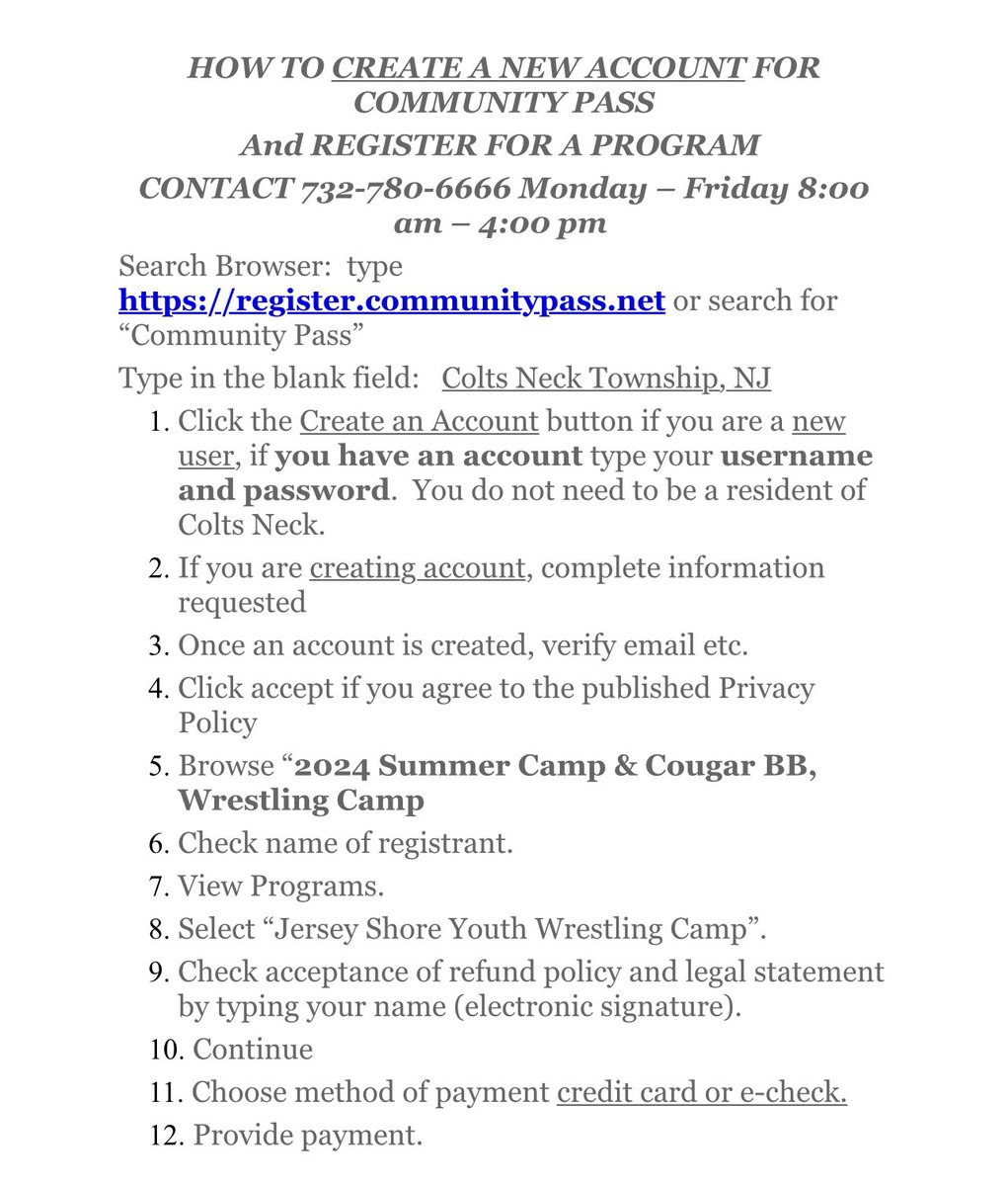 Jersey Shore Youth Wrestling Camp!
📍Colts Neck HS
📆 July 1-3
🕰️ 8:30-12:00
💲200 (sibling discount available)

We will have excellent coaches/clinicians, NJ Medal winners, &amp; NCAA wrestlers! <a href="/CNHSAthletics/">Colts Neck Athletics and Activities</a> <a href="/Bob_Badders/">Bob Badders</a> <a href="/smfalk/">Steven Falk</a> <a href="/DESPO_424/">DESPO</a> @ShoreSportsNet