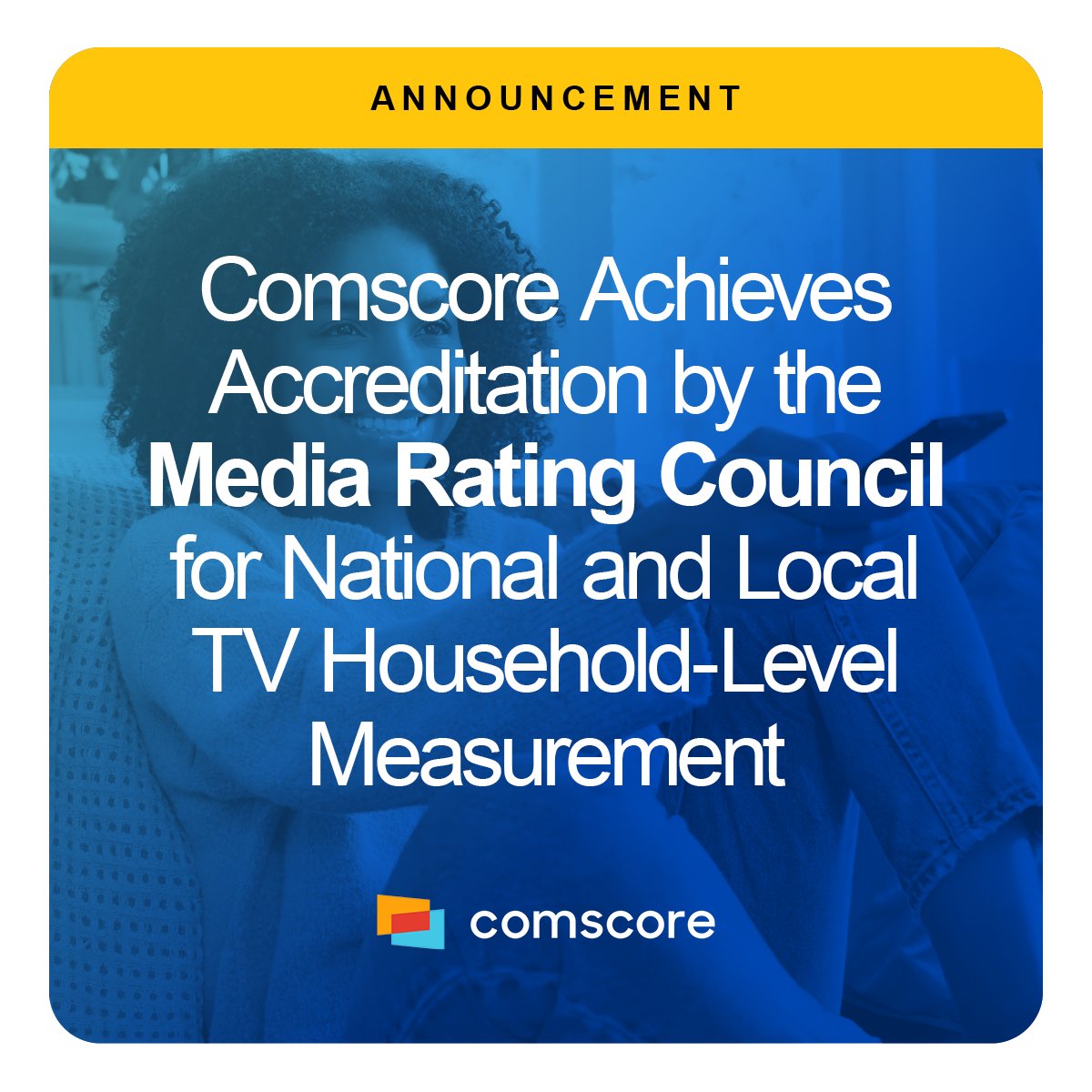 NEWS FROM COMSCORE 📢 Comscore, Inc. is now the only measurement provider accredited by the Media Rating Council (MRC) for ‘big data’ reporting for both local and national TV. 
#mediameasurement #TvAdvertising #lineartv #localtv #crossplatform #Mrc