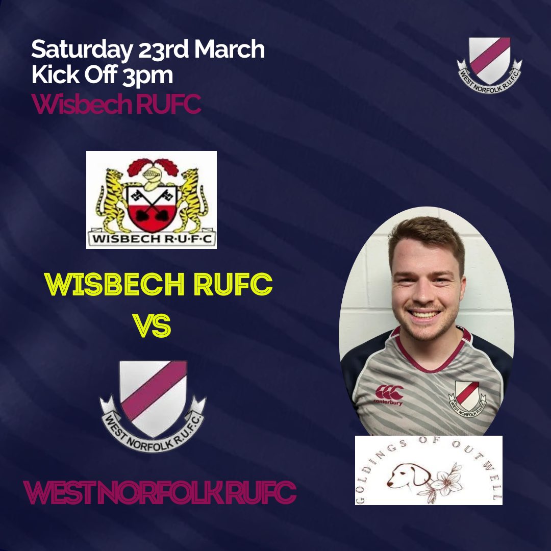 This Saturday we make the short journey down the road to Wisbech rugby club. Supporters welcome as always. Kick off 3pm. 

🐾 Please note Wisbech operates a no dog policy except assistance dogs. 

#upthewest
